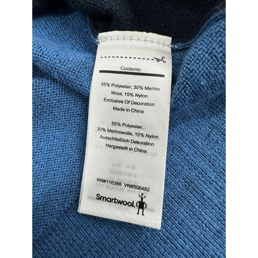 Smartwool Mens Medium Merino Wool Sweater Crewneck Pullover Blue Mountain Design - Picture 6 of 11